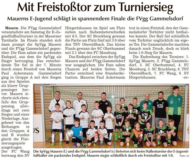 E Jugend Zeitungsbericht Moosburger